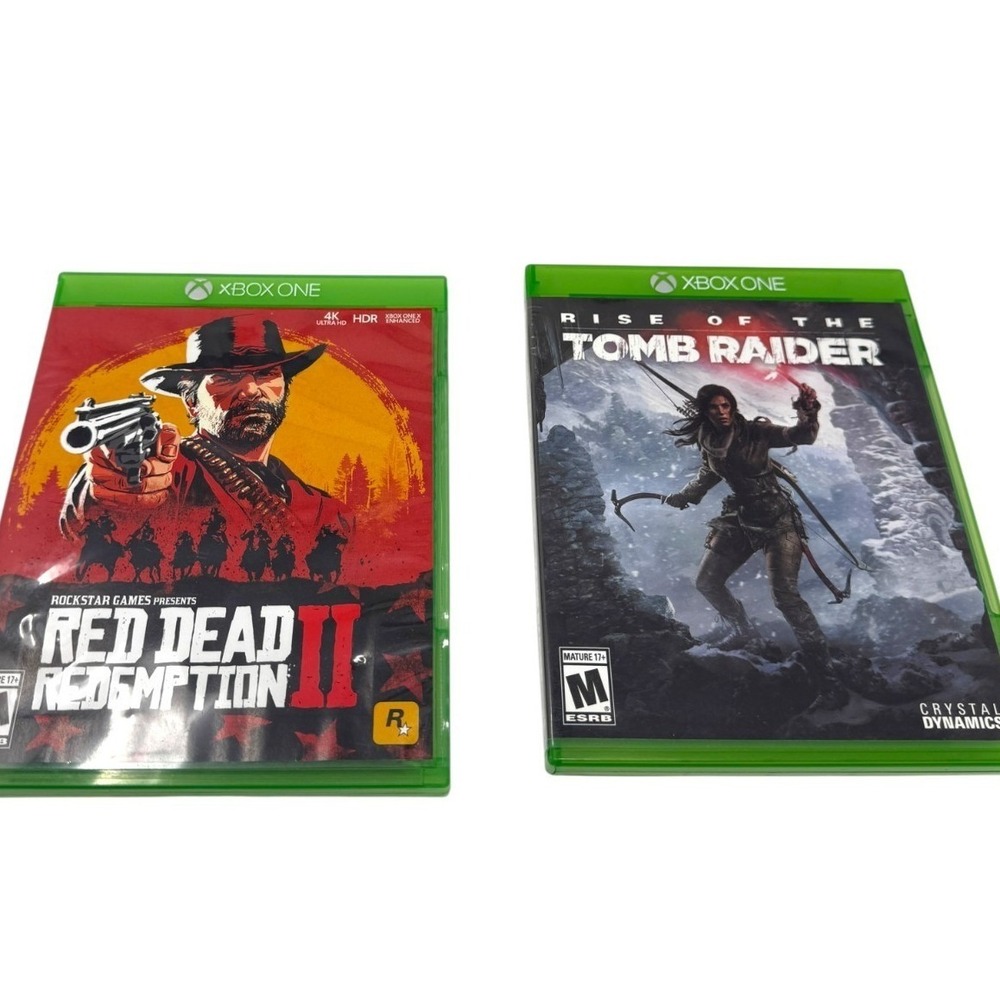 Lot of 2- Xbox One Red Dead Redemption 2 and Rise of the Tomb Raider Video Game